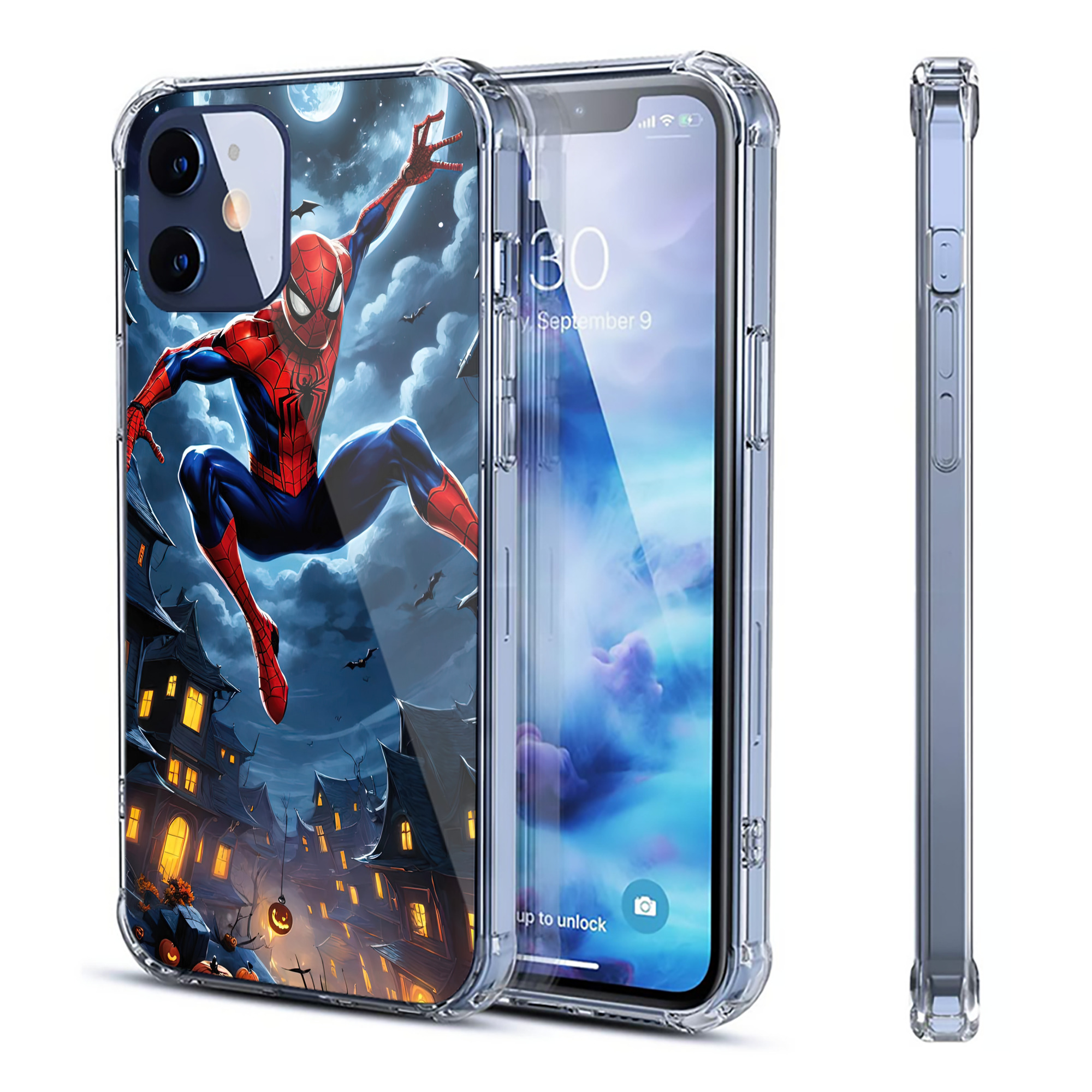 （画像用） Spider Man スパイダーマン 【iPhone 12シリーズ対応】透明スマホケース（クリアソフトケース）